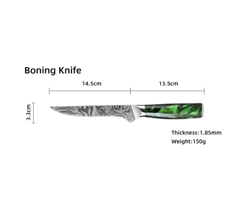 HS1074 Damascus Steel Blade+Resin Handle 10 pcs set