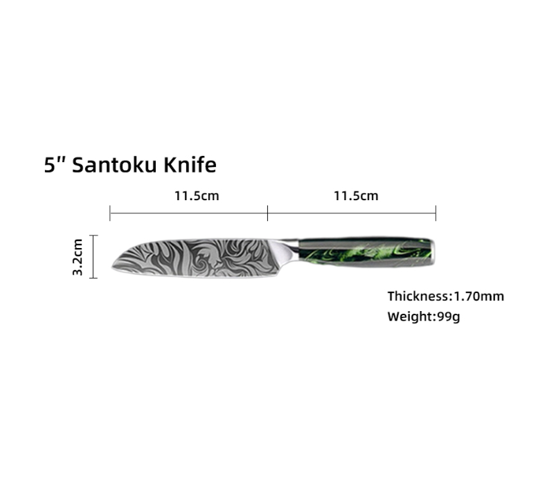 HS1074 Damascus Steel Blade+Resin Handle 10 pcs set