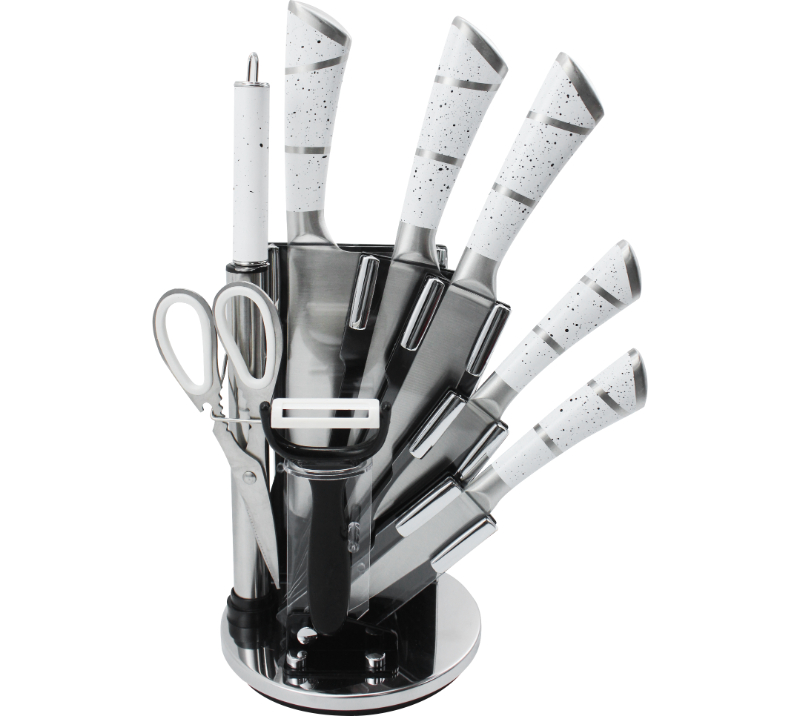 HS2074Stainless Steel Knife Set with acrylic stand 8 Piece knife set