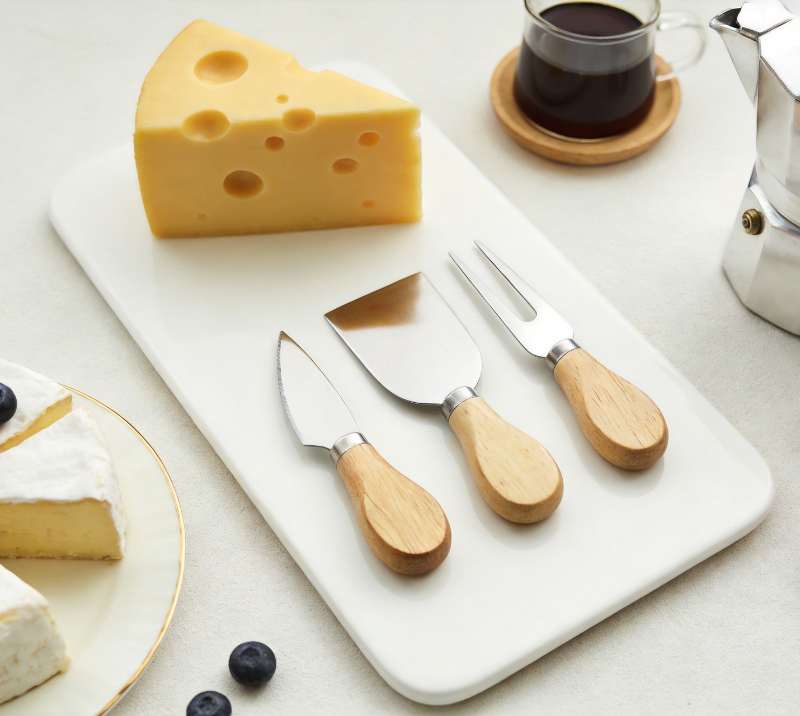 3-Piece Oak Wood Cheese Knife Set