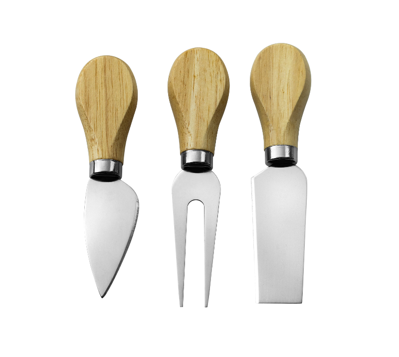 4 pcs Oak Wood Cheese Knife Set with Cheese Board