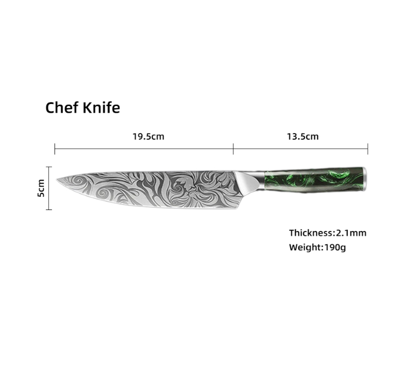 HS1074 Damascus Steel Blade+Resin Handle 10 pcs set