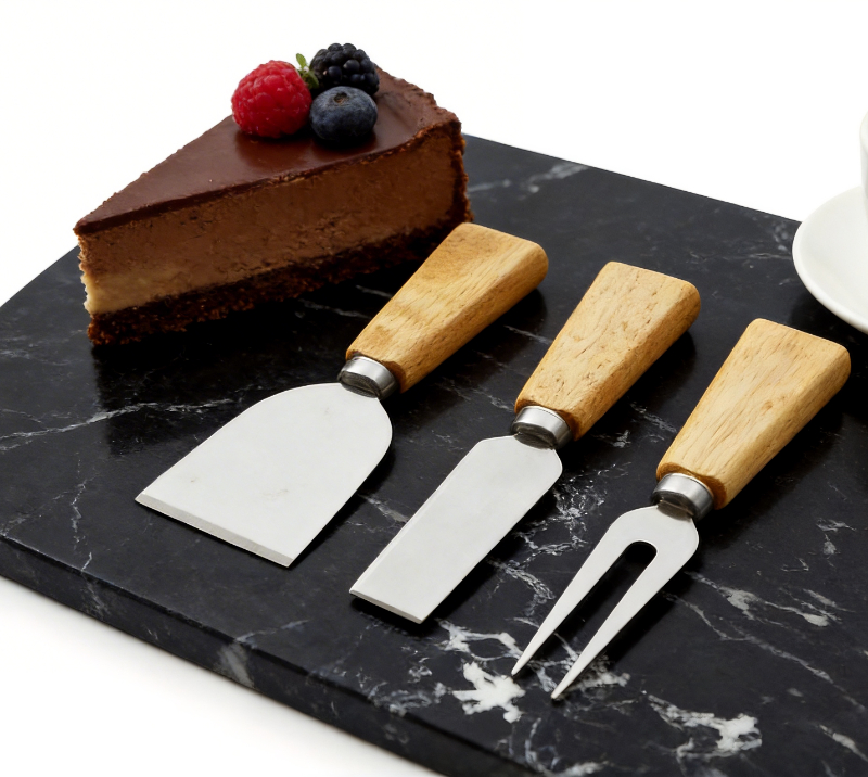 5-Piece Oak Wood Cheese Knife Set with Cheese Board HS4267