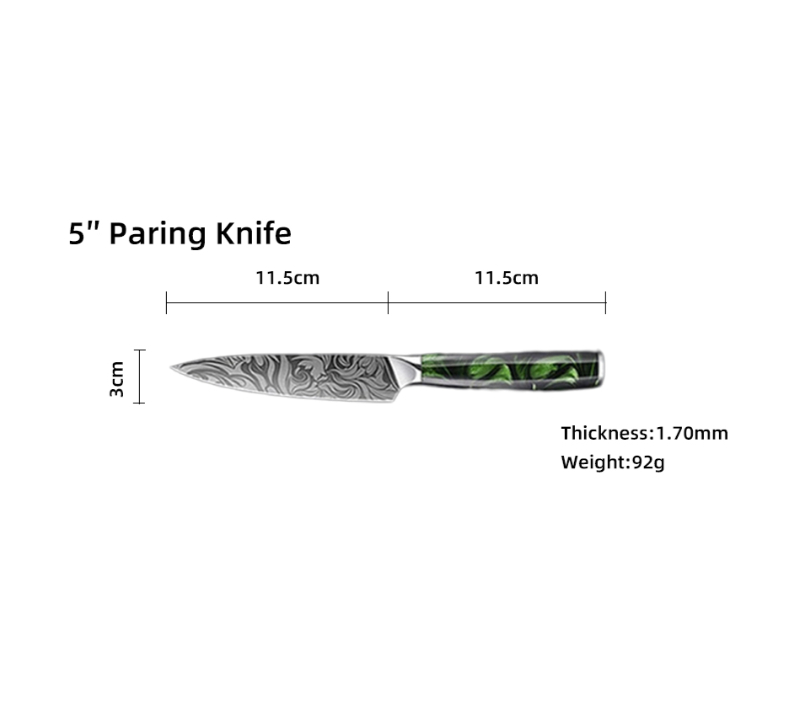 HS1074 Damascus Steel Blade+Resin Handle 10 pcs set