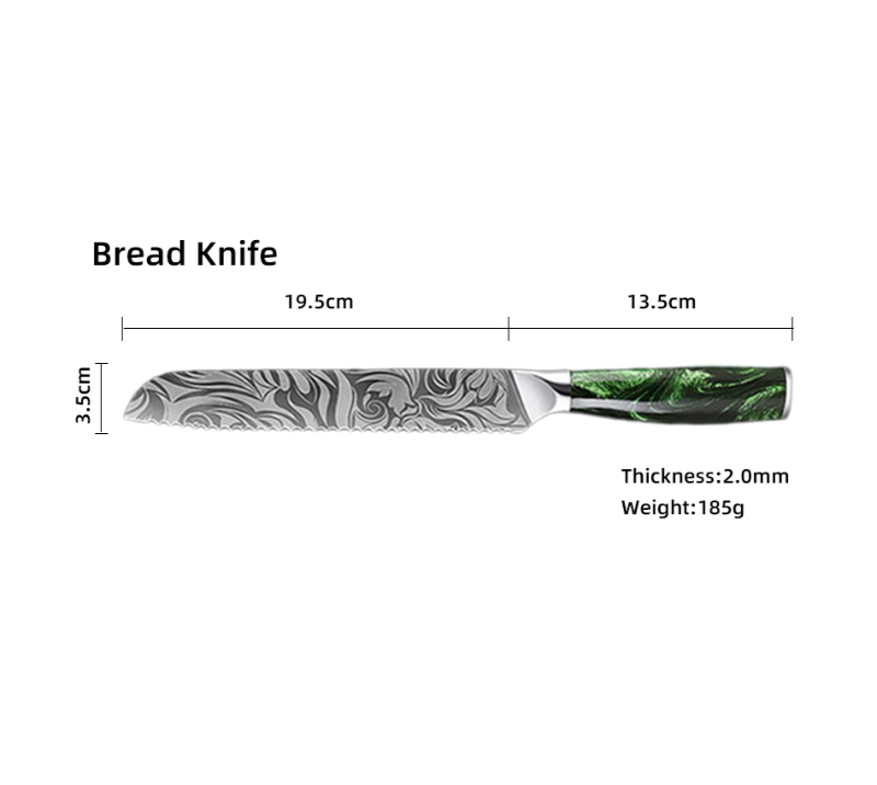 HS1074 Damascus Steel Blade+Resin Handle 10 pcs set