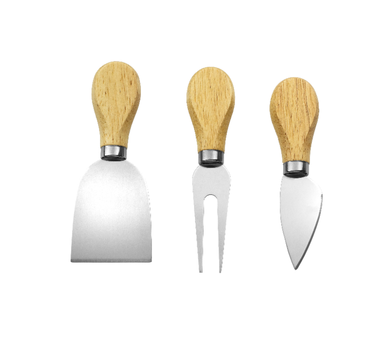 HS4234 3-Piece Oak Wood  Cheese Knife Set With Book Color Box
