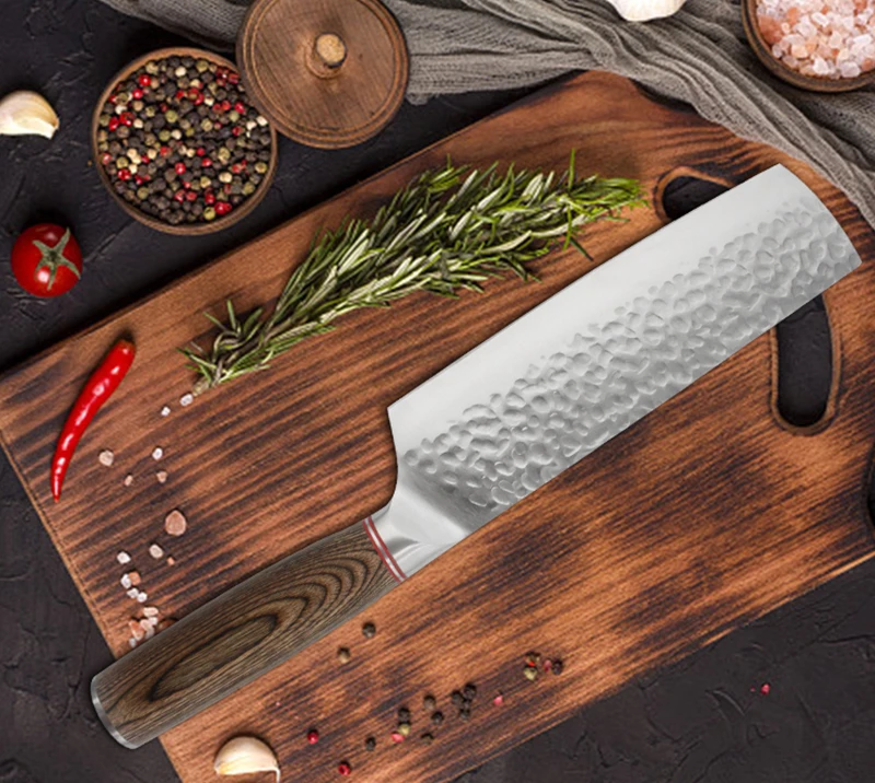 HS4030 Damascus Steel Blade+wood Handle 11 pcs set