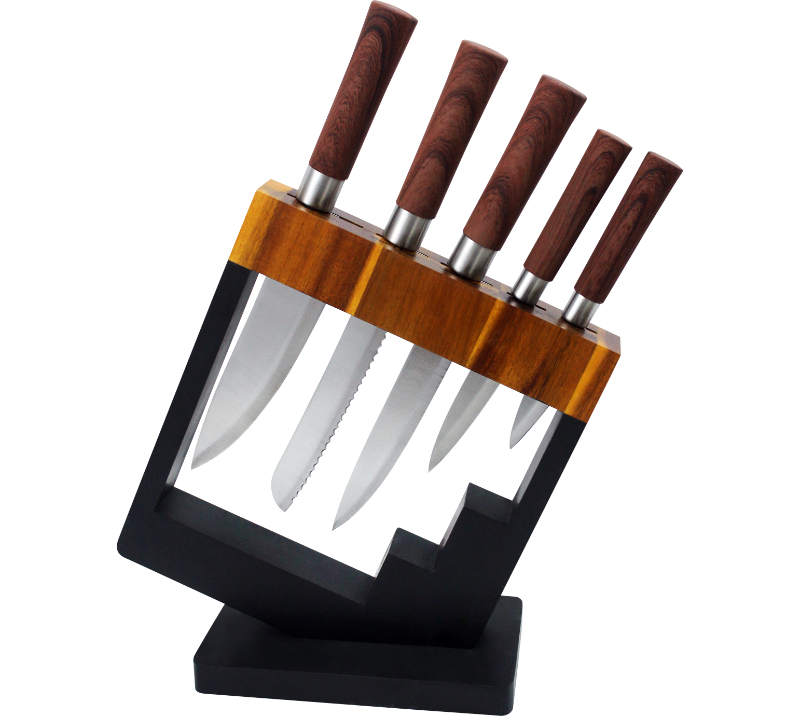 HS4054 HSK 6 pcs knife set with holder HS4054