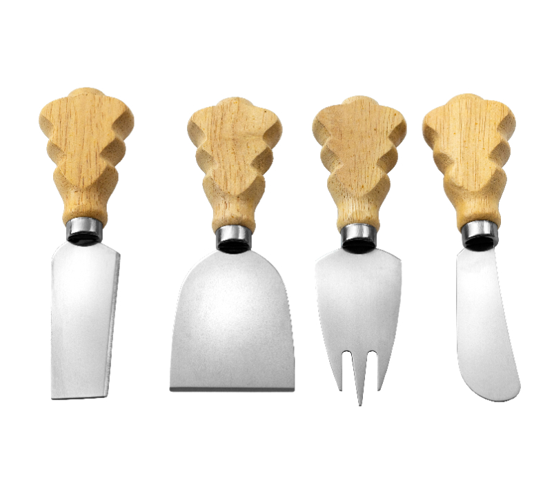 5-Piece Oak Wood Cheese Knife Set with Cheese Board HS4253