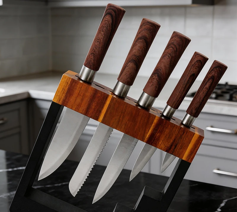 HS4054 HSK 6 pcs knife set with holder HS4054