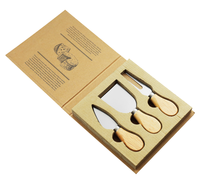 3-Piece Oak Wood Cheese Knife Set