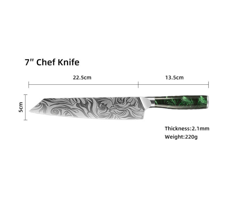 HS1074 Damascus Steel Blade+Resin Handle 10 pcs set