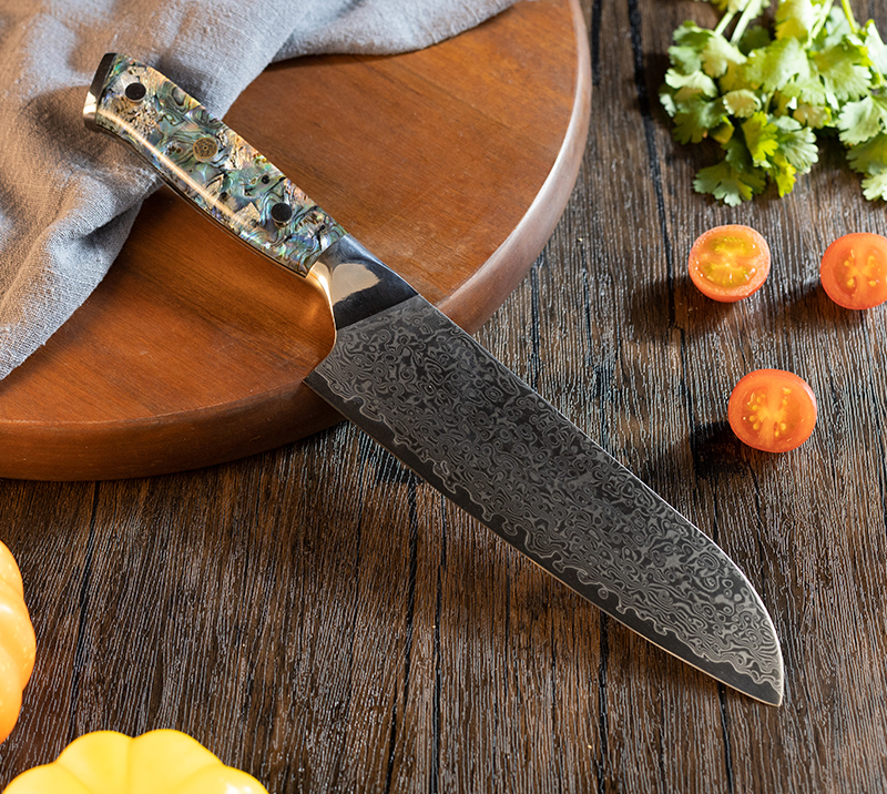 HS1046 Damascus Steel Blade+Resin Handle chef knife