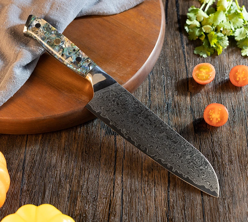 HS1046 Damascus Steel Blade+Resin Handle chef knife