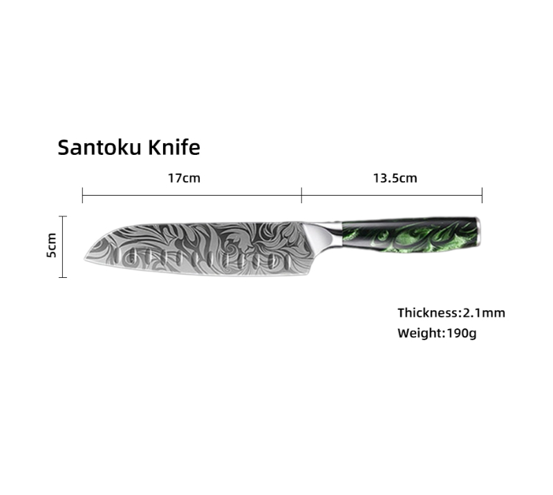 HS1074 Damascus Steel Blade+Resin Handle 10 pcs set