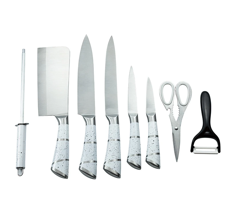 HS2074 High quality stainless steel knife set+stainless steel handle with spray painted