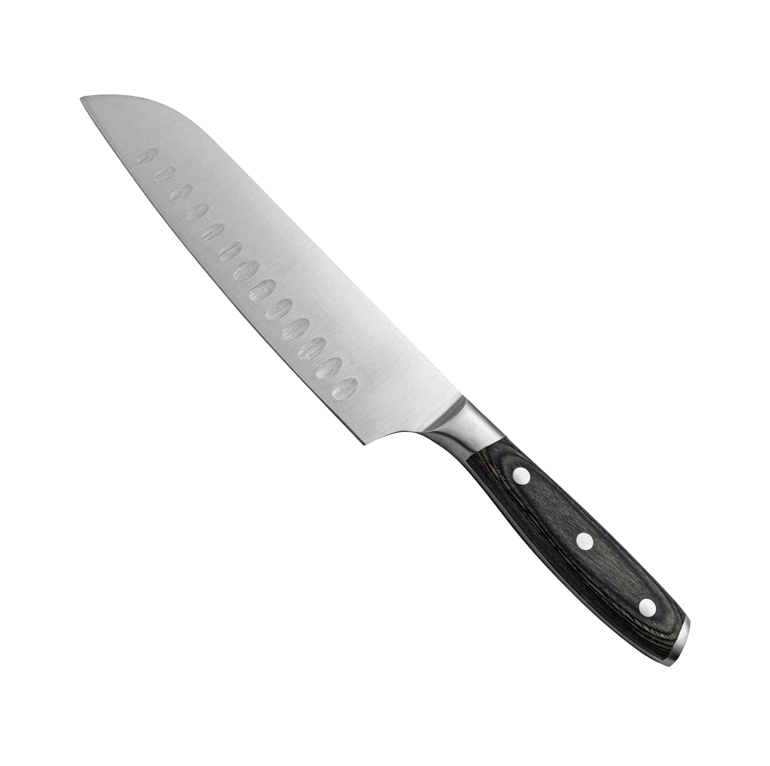HS3009 6pcs High quality walnut handle Forged kitchen knife set with Acacia wood +acrylic knife stan