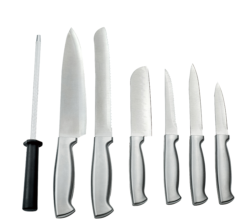 HS2010 Stainless steel handle  8pcs knife set