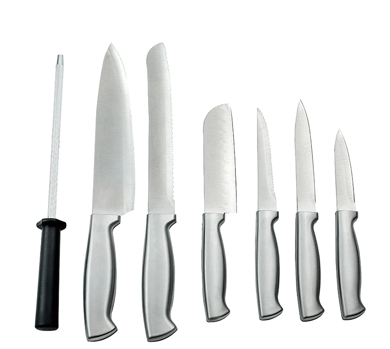 HS2010 Stainless steel handle  8pcs knife set