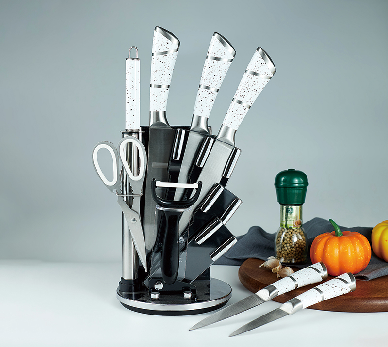 HS2074 High quality stainless steel knife set+stainless steel handle with spray painted