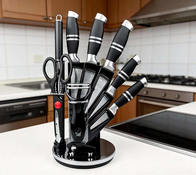 HS1023 9 Piece Kitchen Knife Set | Sharp & Durable | Comfort Grip | Tidy Storage