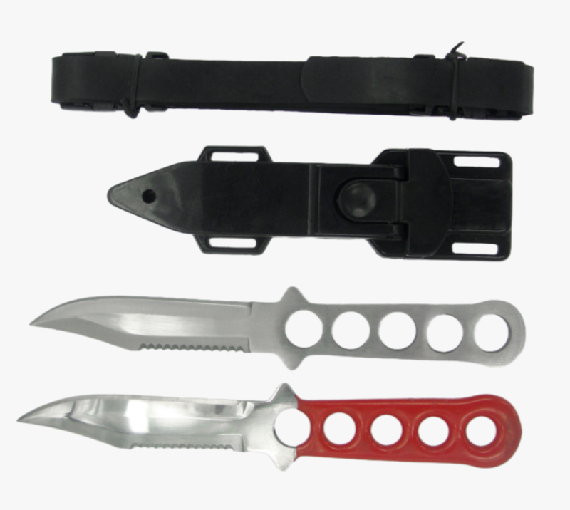 FK43 4PCS Outdoor Knife Set, Stainless Steel Diving Knife with Leg Strap & Sheath, Half-Serrated