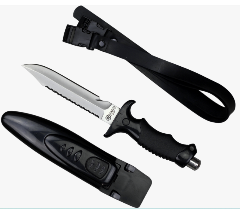 FK40 Stainless Steel Half-Serrated Diving Knife with Sheath & Leg Strap