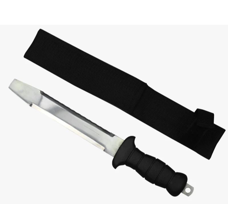 FK22 Stainless Steel Tanto Blade Survival Knife with Nylon Sheath, Serrated Edge Outdoor Hunting Cam