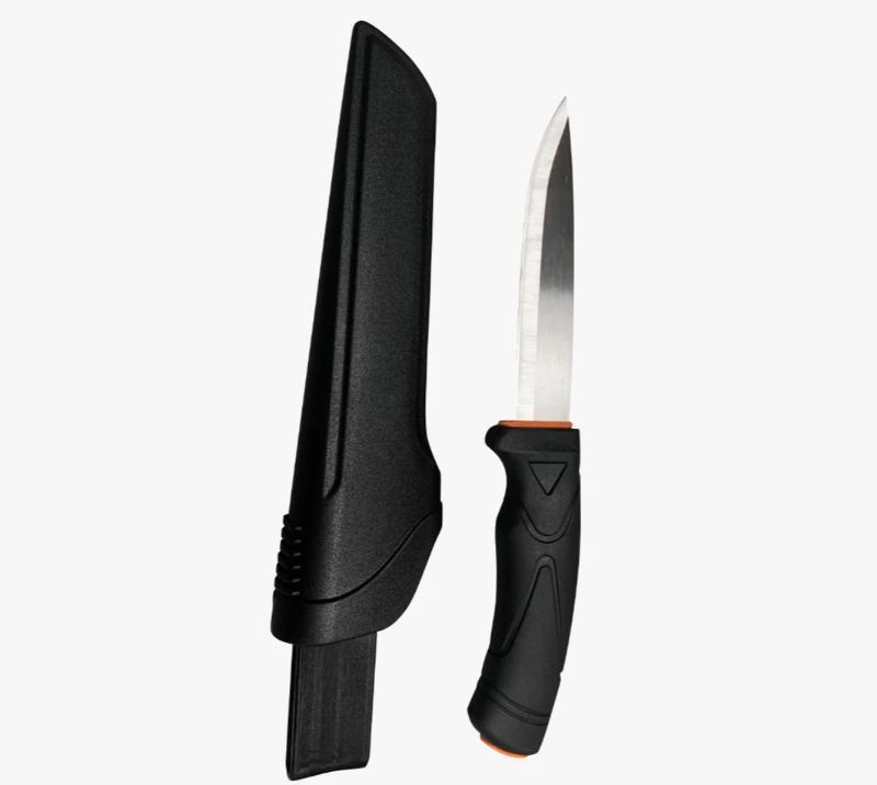 FK312 Stainless Steel Fixed Straight Blade Outdoor Knife with PP Handle & PP Safety Sheath