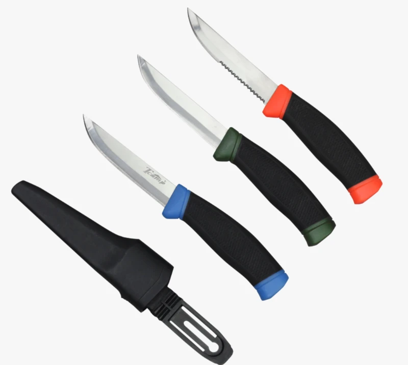 FK72 3-Pieces Outdoor Knife Set with Fixed Blade & Sheath, Stainless Steel Camping Utility Knife