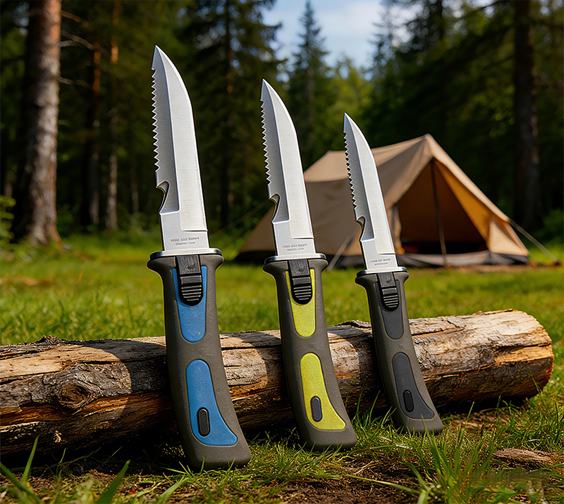 FK6 3PCS Stainless Steel Fishing Knives Set for Outdoor Camping & Kitchen