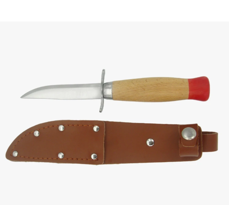 FK86 Stainless Steel Outdoor Knife with wood Handle & PU Safety Sheath