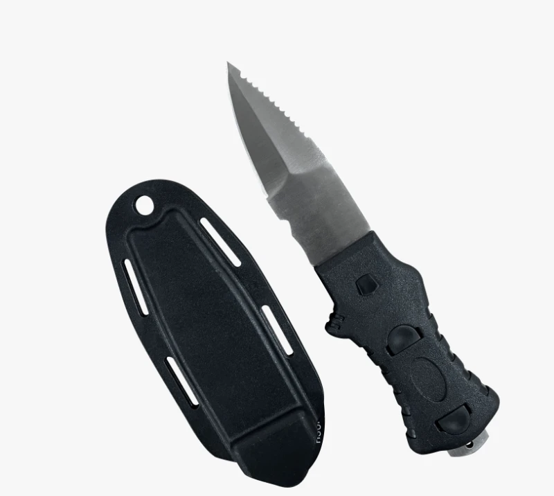 FK266 Stainless Steel Diving Knife with Half-Serrated Edge, ABS Handle & PP Sheath