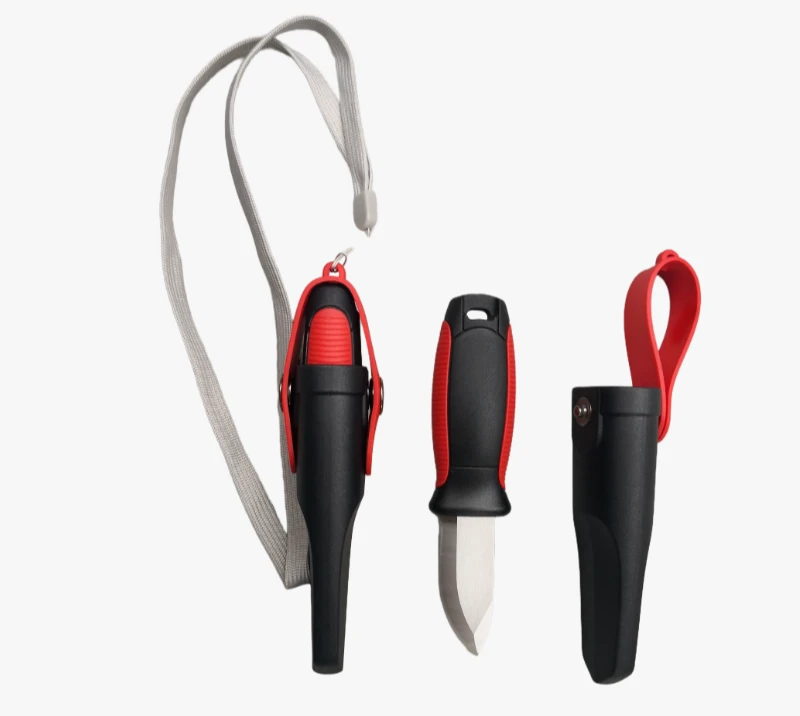 FK286 Diving Survival Knife with Sheath & Lanyard, Stainless Steel Underwater Cutting Tool