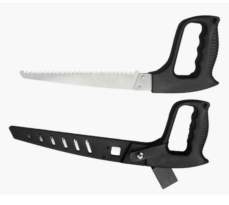 FK271 Stainless Steel D-Handle Hand Saw with PP Handle, Portable Camping Saw with Protective Sheath