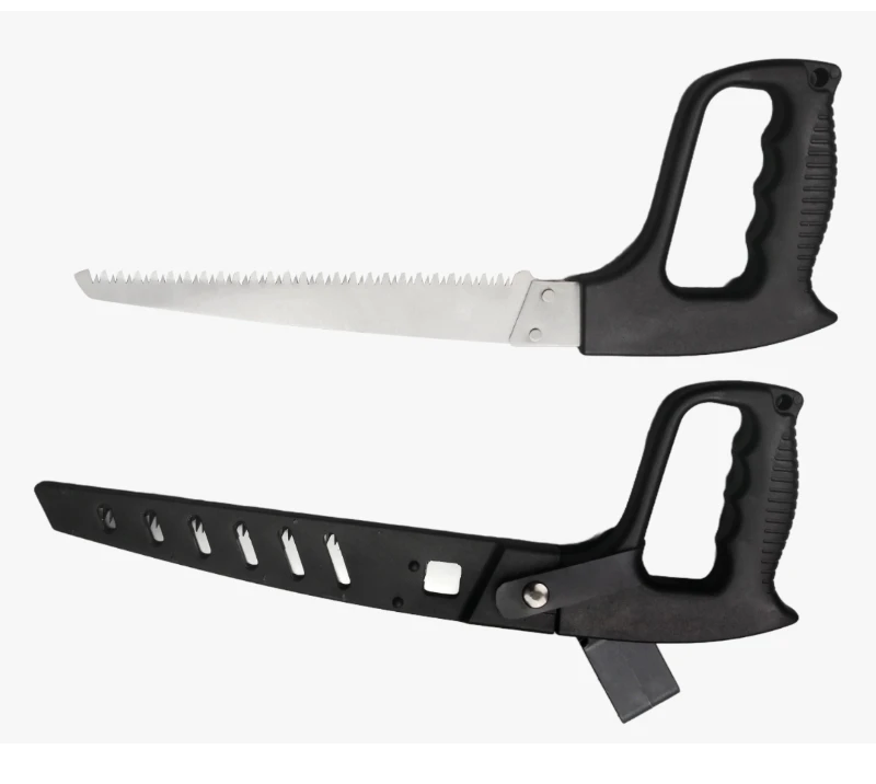 FK271 Stainless Steel D-Handle Hand Saw with PP Handle, Portable Camping Saw with Protective Sheath