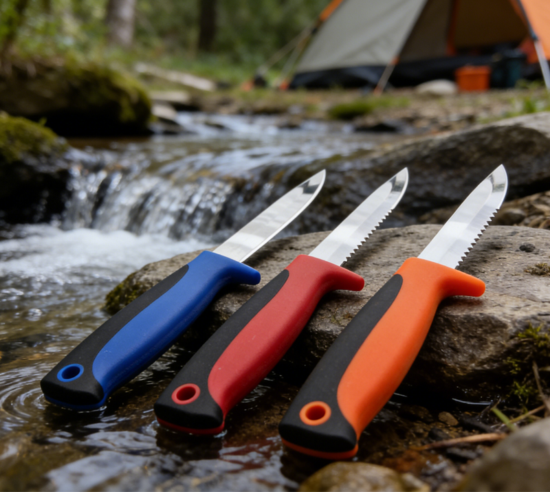 FK20 3-Piece Fillet Knife Set with Sheath, Stainless Steel Fishing Knives for Outdoor & Kitchen Use
