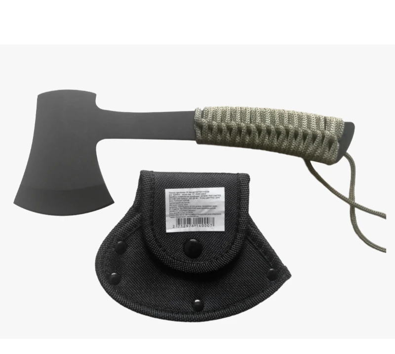 FK275 3CR13 Stainless Steel Camping Axe with Paracord Wrapped Handle & Nylon Sheath, Portable Surviv