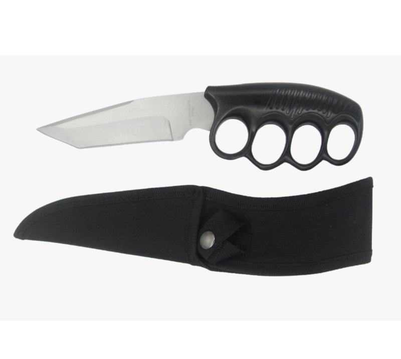 FK52 Stainless Steel Push Dagger with Nylon Sheath, Self Defense Survival Knife