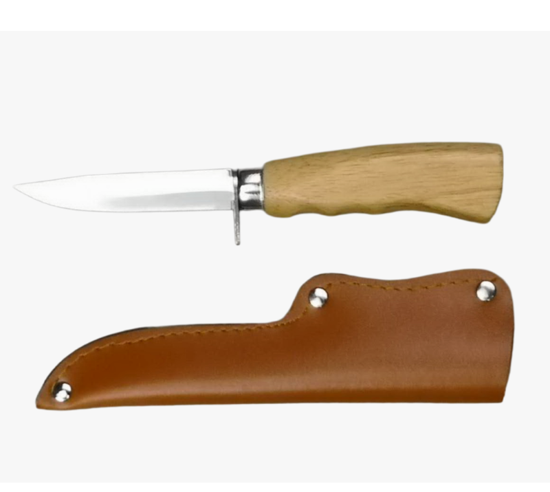 FK156A(4') 3Cr13 Stainless Steel Fixed Blade Outdoor Knife with Rubber Wood Handle and PU Safety She