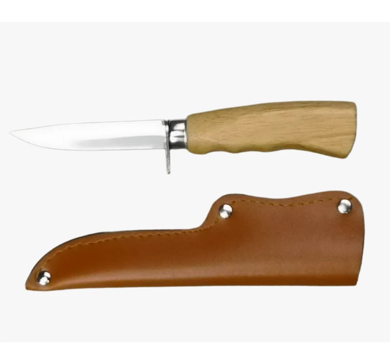 FK156A(4') 3Cr13 Stainless Steel Fixed Blade Outdoor Knife with Rubber Wood Handle and PU Safety She
