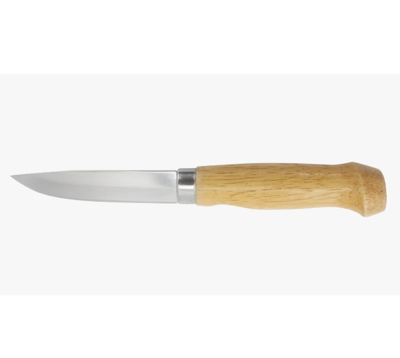 S1028 Wooden Handle Fixed Blade Hunting Knife, Stainless Steel Skinning Knife with Metal Bolster
