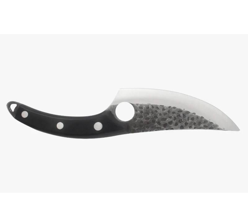 S1007 Stone-Washed Blade Karambit Knife, 3CR13 Stainless Steel EDC Survival Tool with Finger Ring