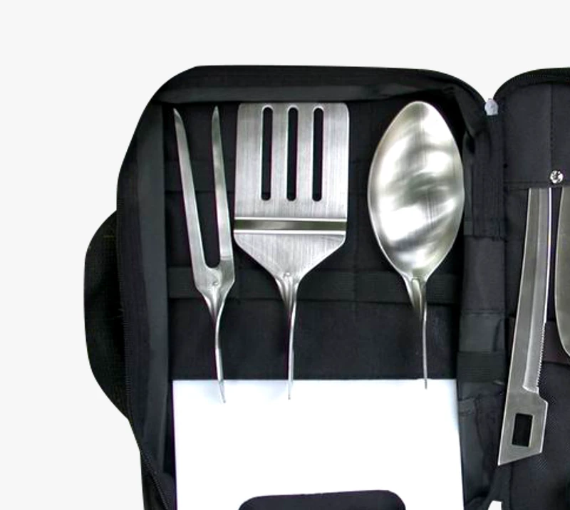 FKS04 12-Piece Professional BBQ Tool Set with Carry Bag, Stainless Steel Grilling Utensils Kit for O