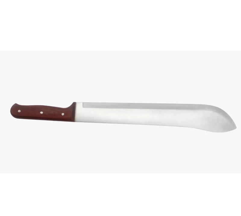 S1001 Wooden Handle Curved Fillet Knife, Stainless Steel Outdoor Hunting Boning Knife