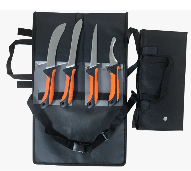 FKS36-05NL 4-Pieces Professional Fillet Knife Set with Oxford Roll Bag, 3CR13 Stainless Steel Fishin