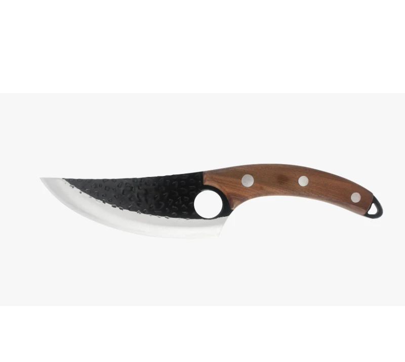 S1025 Hammered Finish Small Cleaver, Stainless Steel Chef Knife for Camping & Home Cooking