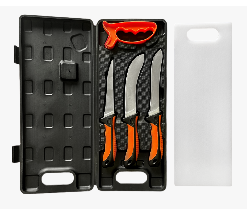 FKS36-06 6PCS Outdoor Knife Sets with Hard Storage Case & Plastic Cutting Board