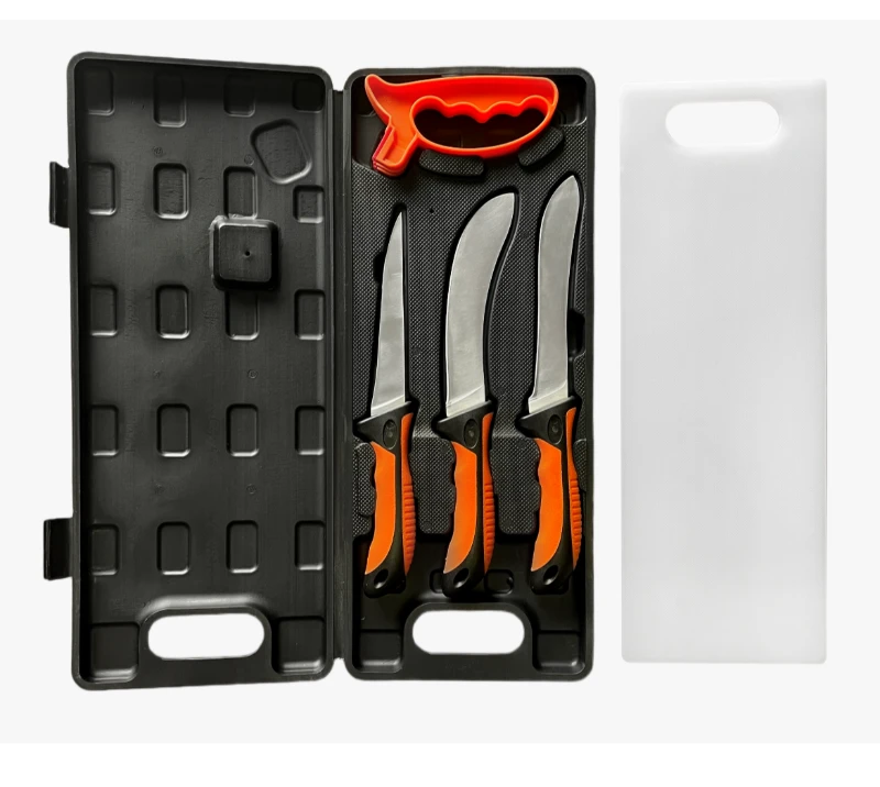 FKS36-06 6PCS Outdoor Knife Sets with Hard Storage Case & Plastic Cutting Board