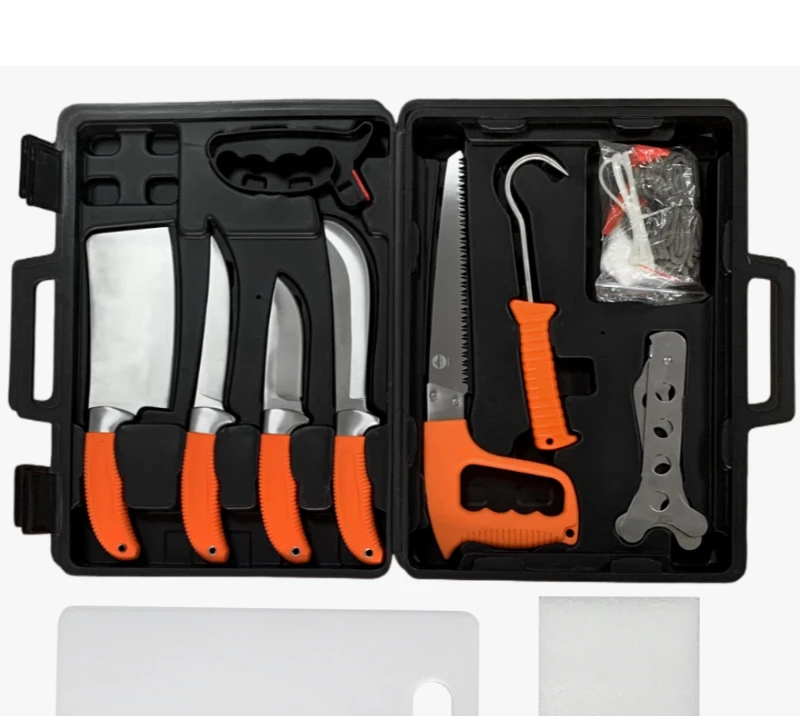 FKS30-14A 12-Piece Professional Hunting & Kitchen Tool Set with Hard Case & Cutting Board, Outdoor S